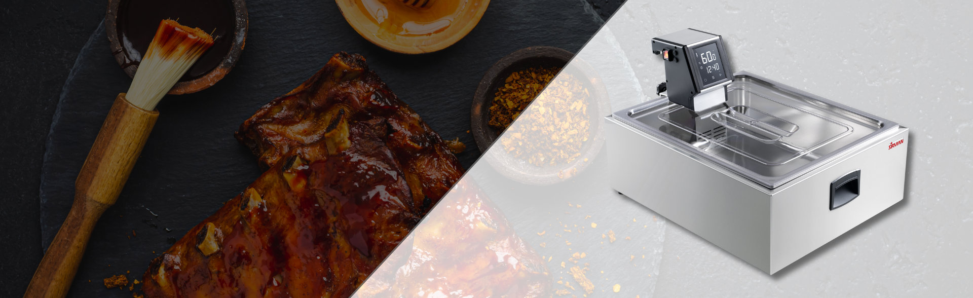 Costine di maiale sous vide con salsa barbecue e Softcooker Sirman